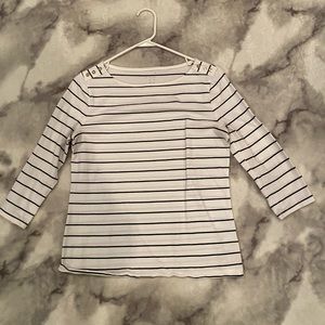 Striped 3/4 sleeve soft tee